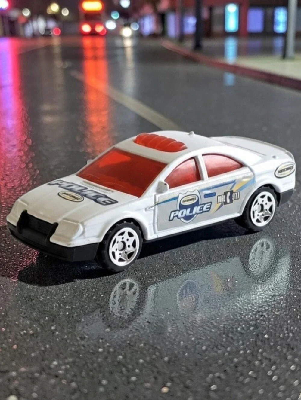 2004 Matchbox Burger King Promo #2 Police Car White W/Red Tint Die-Cast 1:64 Toy